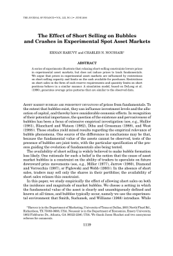 The Effect of Short Selling on Bubbles and Crashes in Experimental