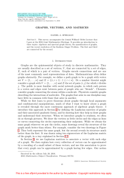 Graphs, Vectors, and Matrices - Computer Science