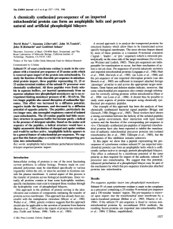 A chemically synthesized pre-sequence of an