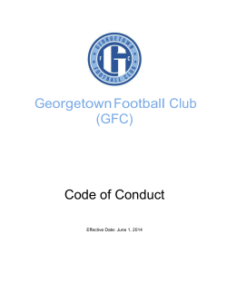 GFC Code of Conduct GFC Code of Conduct Georgetown Football