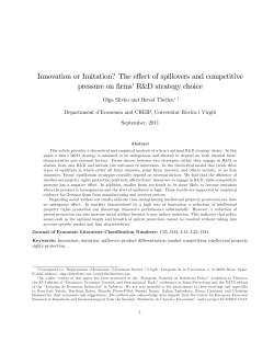 Innovation or Imitation? The effect of spillovers and competitive