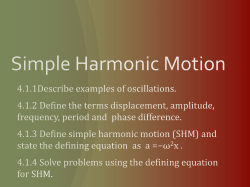 Simple Harmonic Motion