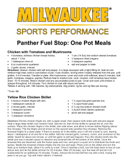 One Pot Meals - Milwaukee Panthers