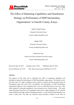 The Effect of Marketing Capabilities and Distribution Strategy on
