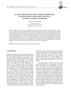 ON THE INTERACTION BETWEEN THEORY, EXPERIMENTS, AND