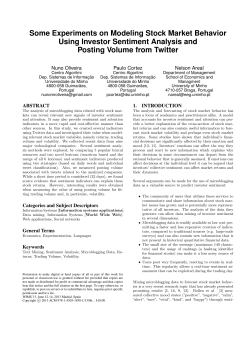Some Experiments on Modeling Stock Market Behavior Using