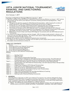 2017 USTA Junior Tournament Regulations