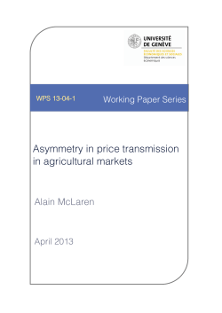 Asymmetry in price transmission in agricultural markets