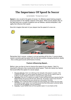 The Importance Of Speed In Soccer