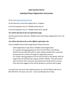 Lake Country Soccer Individual Player Registration Instructions