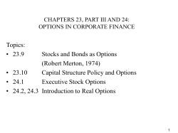 Chapter 24: Options in Corporate Finance