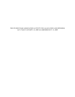 the student bar association activity fee allocation