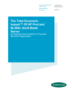 The Total Economic Impact&trade; Of HP ProLiant BL460c