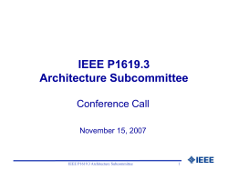 IEEE P1619.3 Architecture Subcommittee