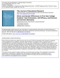 The Journal of Educational Research Ethnic and