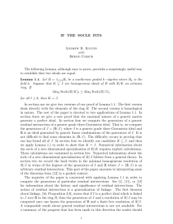 IF THE SOCLE FITS Andrew R. Kustin and Bernd Ulrich The