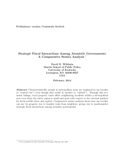 Strategic Fiscal Interactions Among Atomistic Governments: A