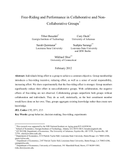 Free-Riding and Performance in Collaborative and Non