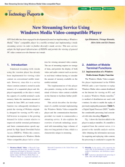 New Streaming Service Using Windows Media Video