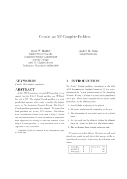 Crozzle: an NP-Complete Problem