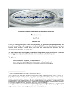 Advertising Compliance: Getting Ready for the Banking Examination