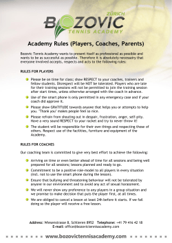Academy Rules (Players, Coaches, Parents)
