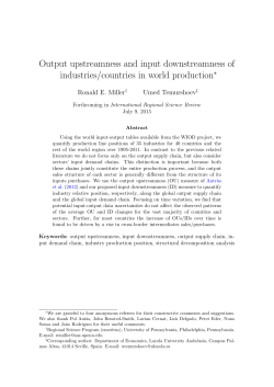 Output upstreamness and input downstreamness of industries
