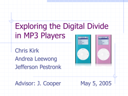 Exploring the Digital Divide in MP3 Players