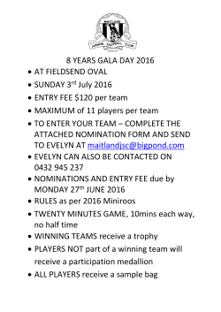 GALA DAY Sunday 1st July 2007 at Maitland Junior Soccer Club