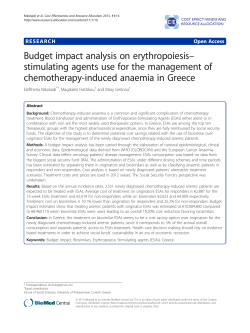 Budget impact analysis on erythropoiesis&ndash;stimulating agents use for