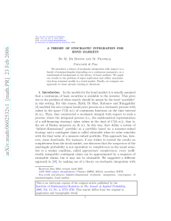 A theory of stochastic integration for bond markets