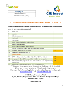 4 th CSR Impact Awards 2017-Application Form
