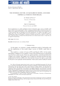 the informal sector: an equilibrium model and some empirical