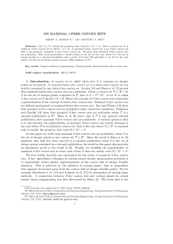 ON MAXIMAL S-FREE CONVEX SETS&lowast; 1. Introduction. A convex