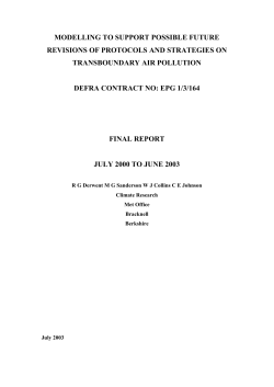 modelling to support possible future revisions of protocols and