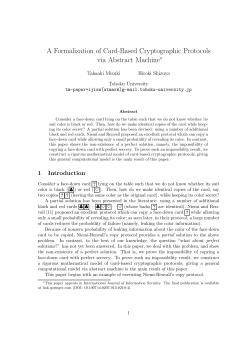 A Formalization of Card-Based Cryptographic Protocols via