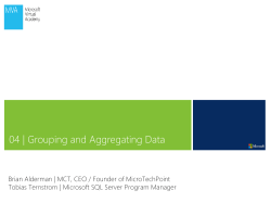 04 | Grouping and Aggregating Data - Center