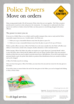 Police Powers: Move on orders
