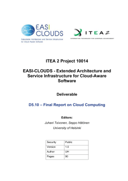 Final Report on Cloud Computing Editors - EASI