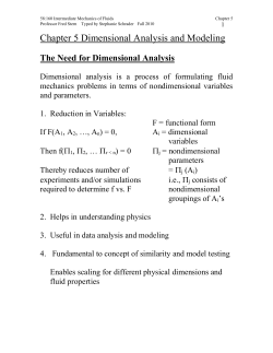 Chapter 8: Dimensional Analysis and Similitude