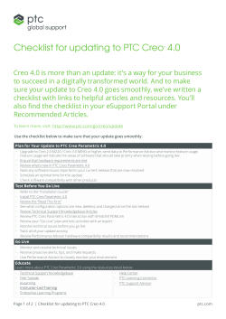 Checklist for updating to PTC Creo&reg; 4.0