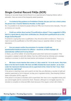 Single Central Record FAQs - Support Services for Education