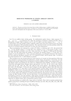 ZERO-SUM PROBLEMS IN FINITE ABELIAN GROUPS : A SURVEY