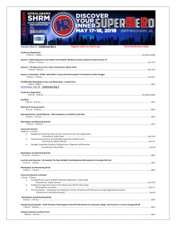 Click Here for Speker and Presentations