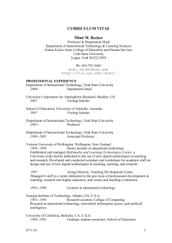 CURRICULUM VITAE Mimi M. Recker - USU ITLS