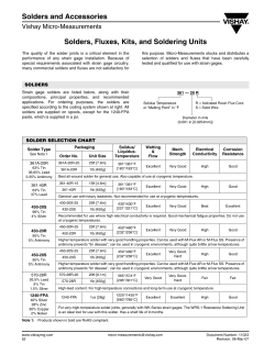 Solders, Fluxes, Kits, and Soldering Units Solders and