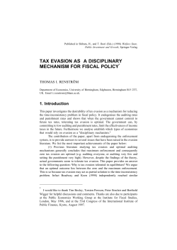 tax evasion as a disciplinary mechanism for fiscal policy