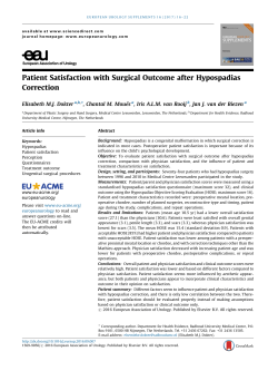 Patient Satisfaction with Surgical Outcome after - EU-ACME