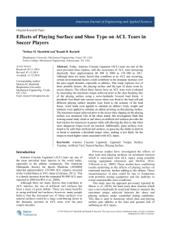 Effects of Playing Surface and Shoe Type on ACL Tears in Soccer