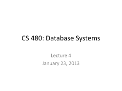 CS 480: Database Systems